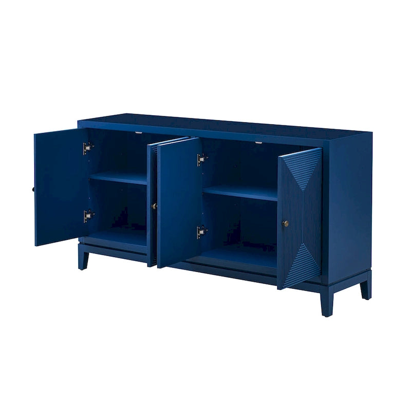 Sleek Storage Cabinet Sideboard Buffet with Vertical Line Design,Suitable for Study,Entrance and Living Room