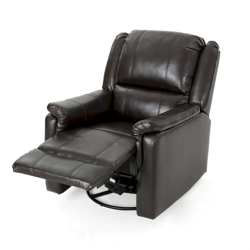 Fabric Glider Recliner with Swivel, Manual Reclining Chair