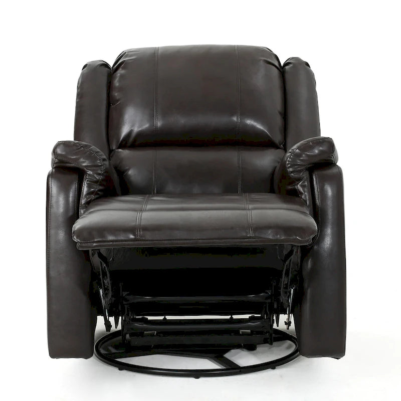 Fabric Glider Recliner with Swivel, Manual Reclining Chair
