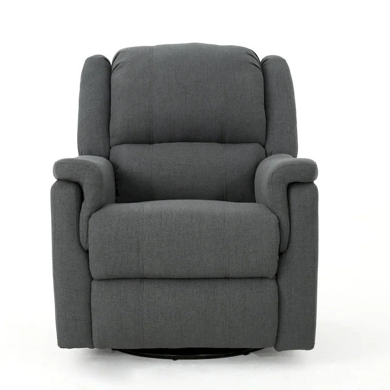 Fabric Glider Recliner with Swivel, Manual Reclining Chair