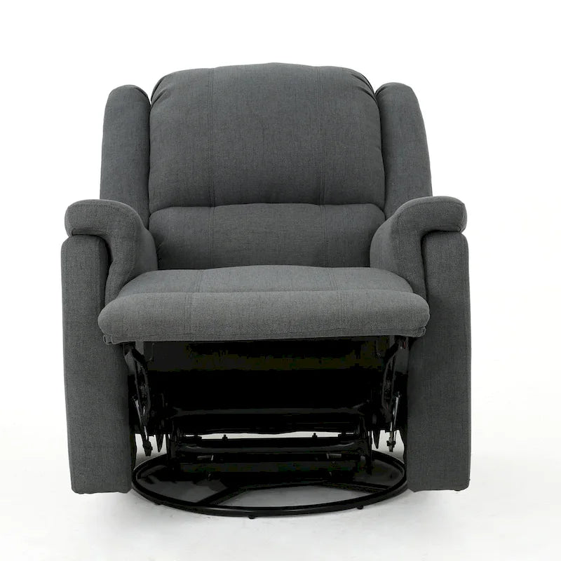 Fabric Glider Recliner with Swivel, Manual Reclining Chair