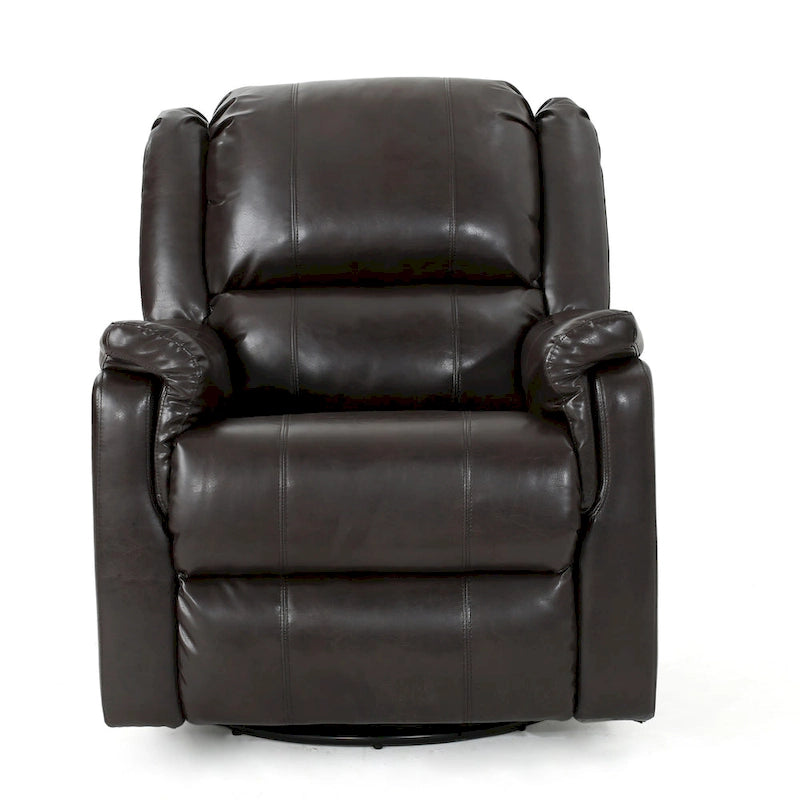 Fabric Glider Recliner with Swivel, Manual Reclining Chair
