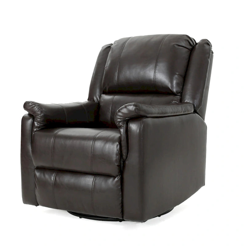 Fabric Glider Recliner with Swivel, Manual Reclining Chair
