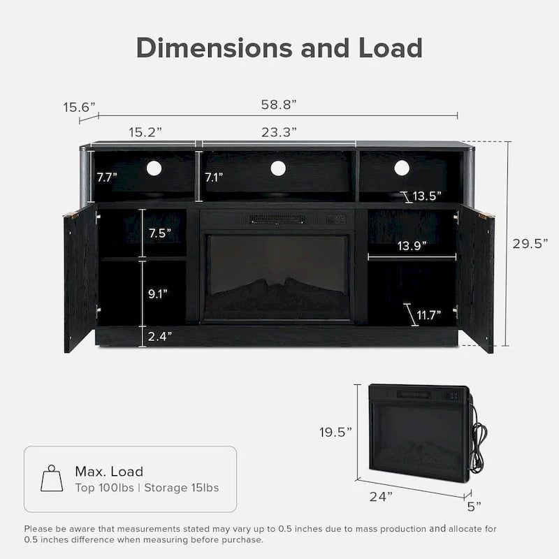 59 Electric Fireplace TV Stand