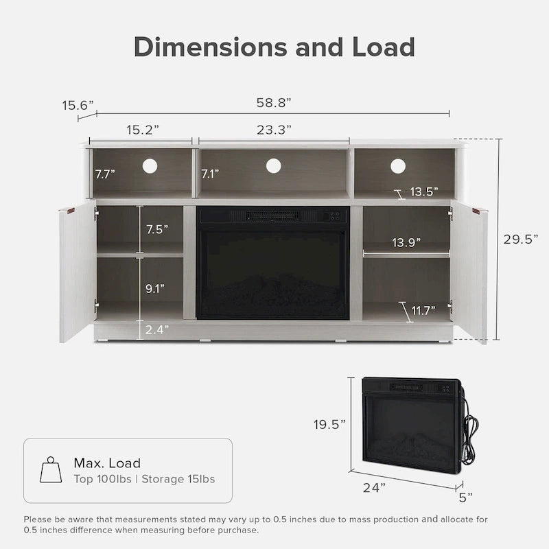 59 Electric Fireplace TV Stand