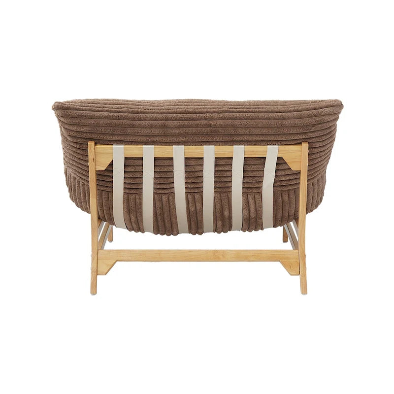 Bean Bag Accent Chair Large Plush Bean Bag Lounger with Solid Wood Frame Comfy Lounge Chair with Down Filling