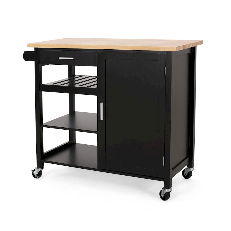 Contemporary Kitchen Cart with Wheels - 41.75 W x 18.90 D x 35.25 H