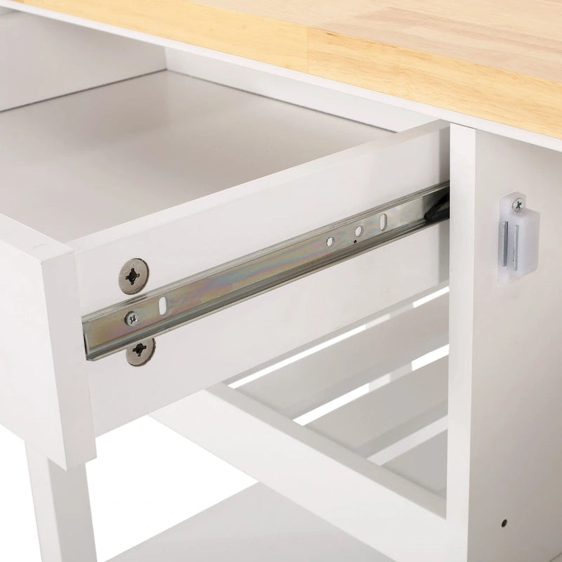 Contemporary Kitchen Cart with Wheels - 41.75 W x 18.90 D x 35.25 H