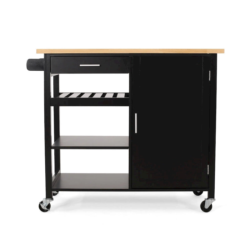 Contemporary Kitchen Cart with Wheels - 41.75 W x 18.90 D x 35.25 H