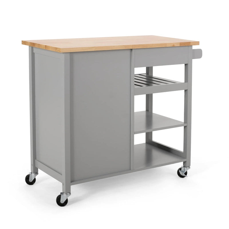 Contemporary Kitchen Cart with Wheels - 41.75 W x 18.90 D x 35.25 H
