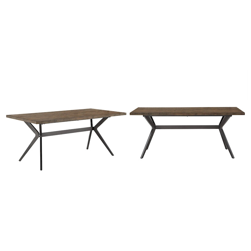 70 Iron Grey Metal Base 4-6 Person Dining Table