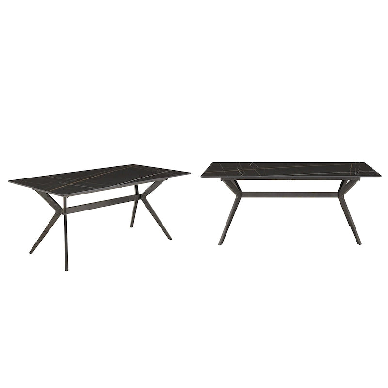 70 Iron Grey Metal Base 4-6 Person Dining Table
