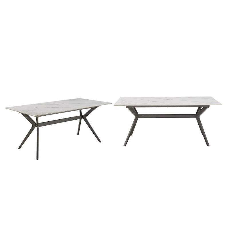 70 Iron Grey Metal Base 4-6 Person Dining Table