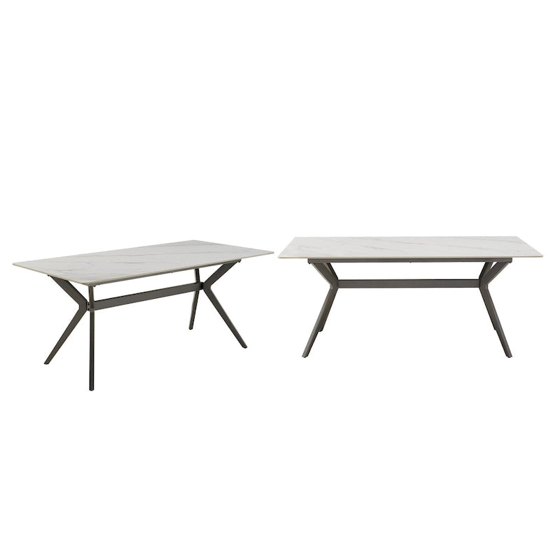 70 Iron Grey Metal Base 4-6 Person Dining Table