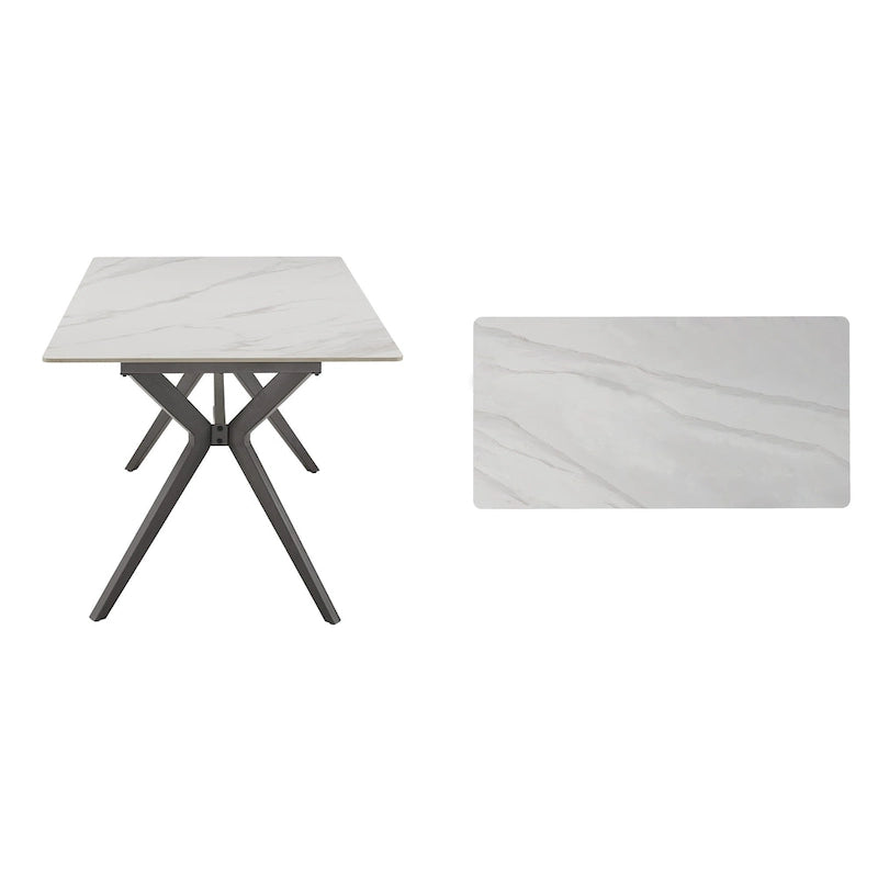 70 Iron Grey Metal Base 4-6 Person Dining Table