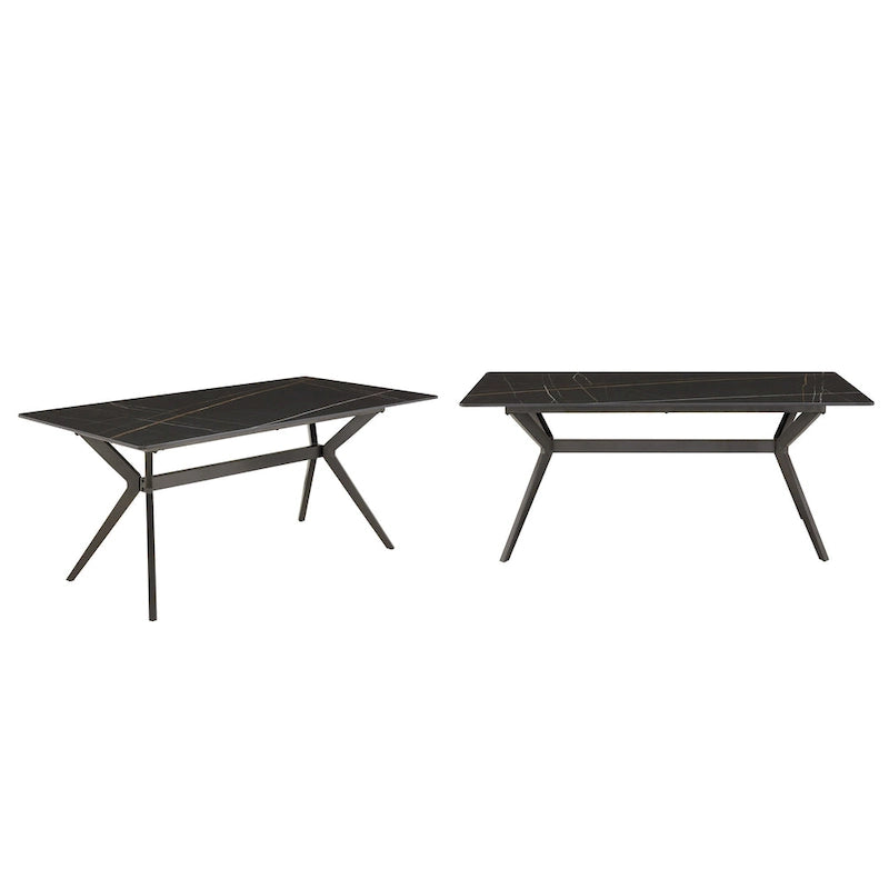 70 Iron Grey Metal Base 4-6 Person Dining Table
