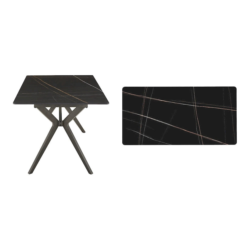 70 Iron Grey Metal Base 4-6 Person Dining Table