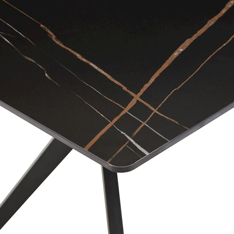 70 Iron Grey Metal Base 4-6 Person Dining Table