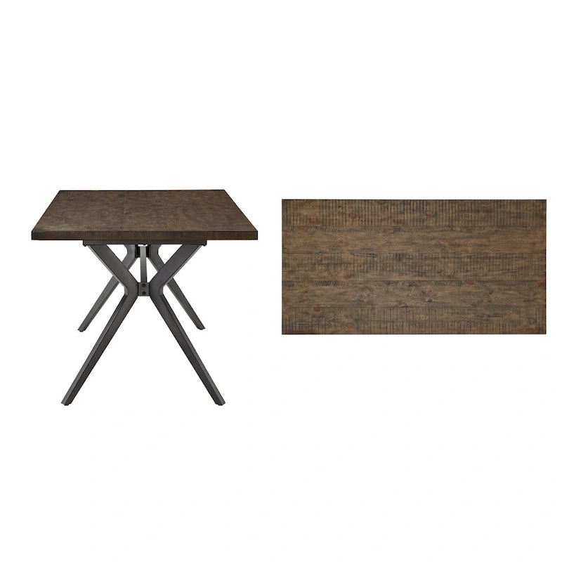 70 Iron Grey Metal Base 4-6 Person Dining Table
