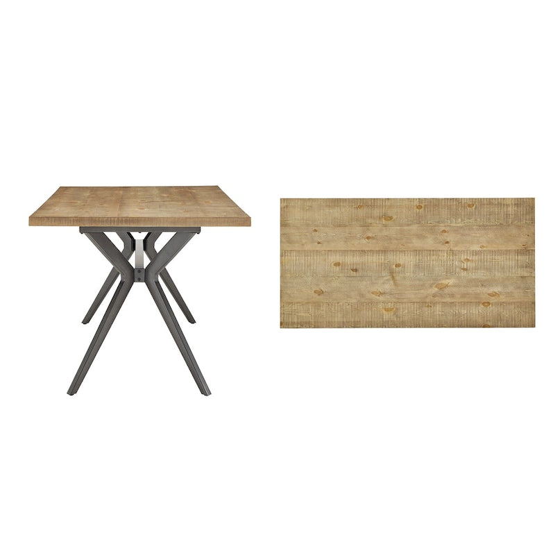 70 Iron Grey Metal Base 4-6 Person Dining Table
