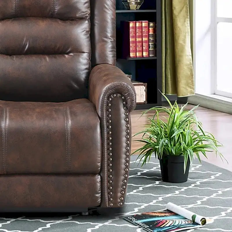 Power Sofa Loveseat Recliner Adjustable Headrest High Back Nailhead