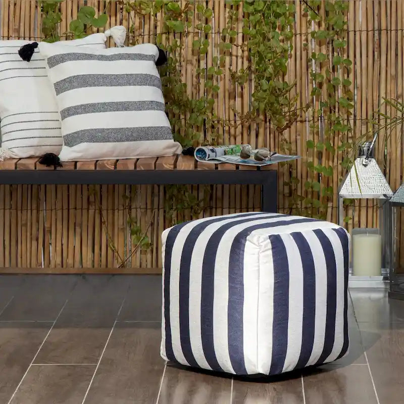 Indoor/Outdoor 18 x 18 Square Pouf Ottoman