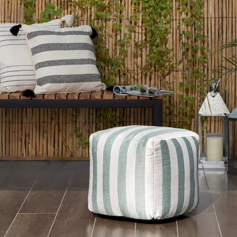 Indoor/Outdoor 18 x 18 Square Pouf Ottoman