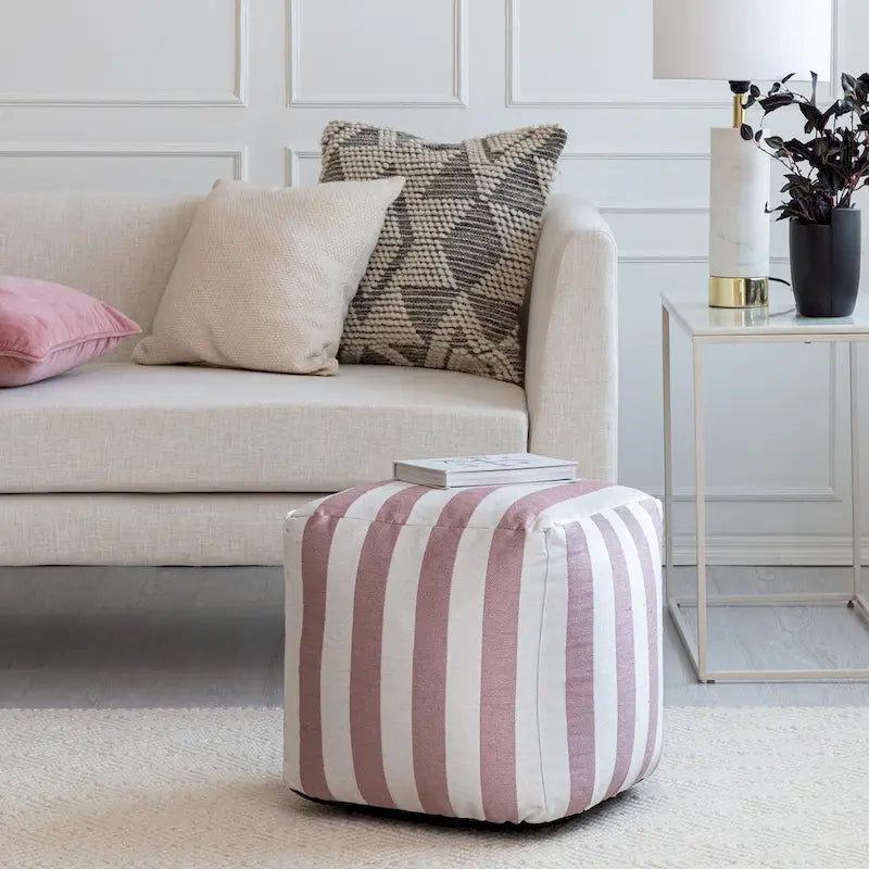 Indoor/Outdoor 18 x 18 Square Pouf Ottoman