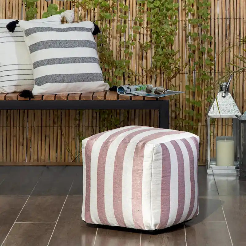 Indoor/Outdoor 18 x 18 Square Pouf Ottoman