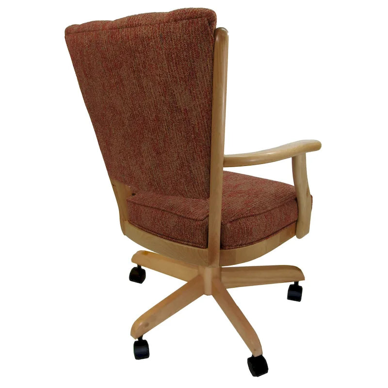 Classic Caster Solid Wood Dining Chair on Wheels - 39 inch High