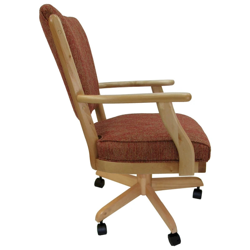 Classic Caster Solid Wood Dining Chair on Wheels - 39 inch High