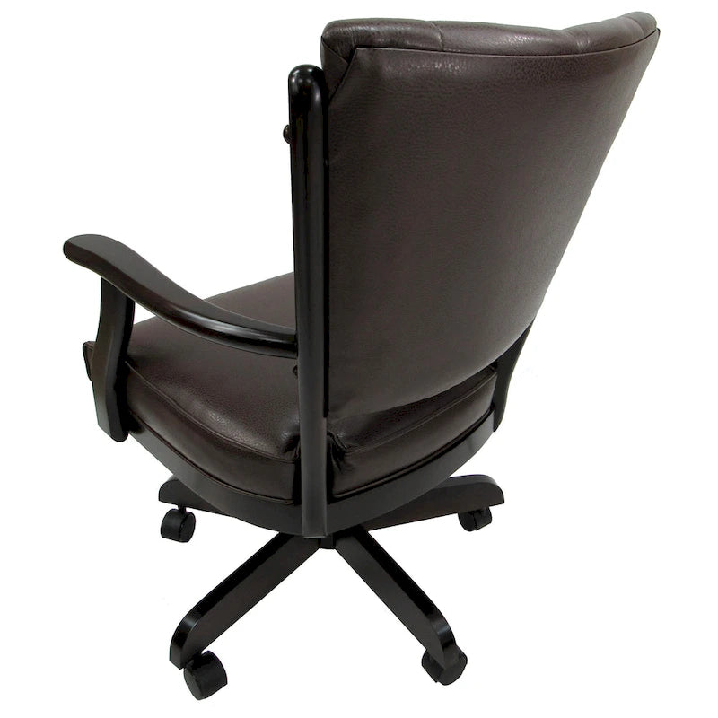 Classic Caster Solid Wood Dining Chair on Wheels - 39 inch High