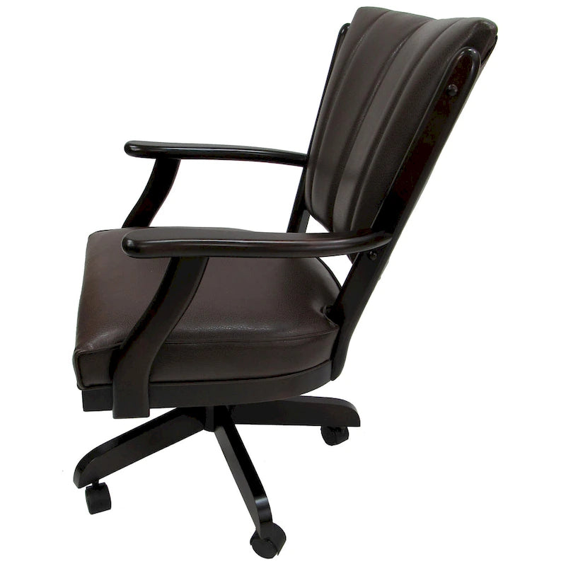 Classic Caster Solid Wood Dining Chair on Wheels - 39 inch High