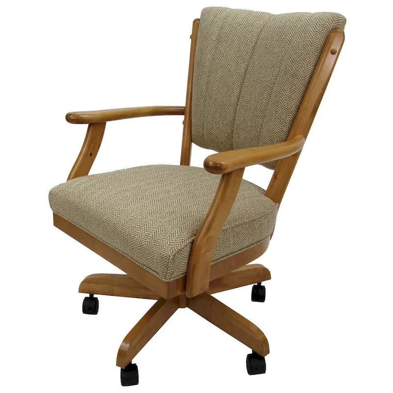 Classic Caster Solid Wood Dining Chair on Wheels - 39 inch High