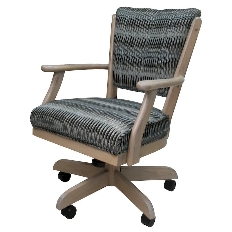 Classic Caster Solid Wood Dining Chair on Wheels - 39 inch High