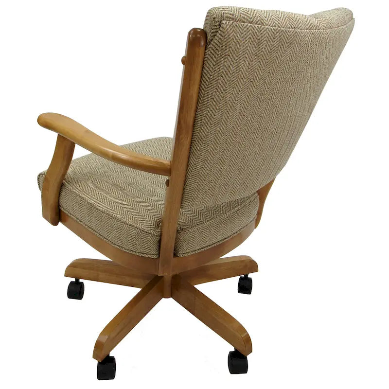 Classic Caster Solid Wood Dining Chair on Wheels - 39 inch High