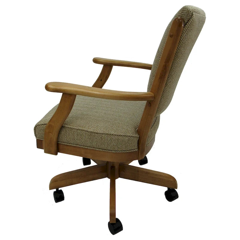 Classic Caster Solid Wood Dining Chair on Wheels - 39 inch High