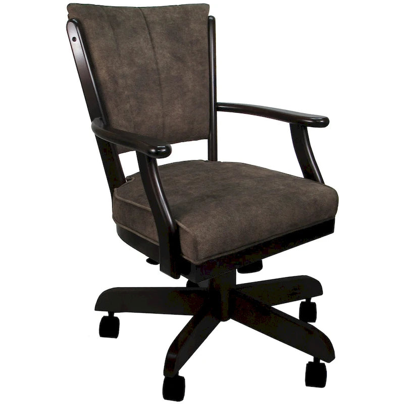 Classic Caster Solid Wood Dining Chair on Wheels - 39 inch High