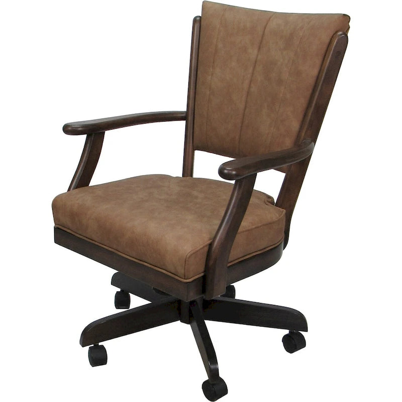 Classic Caster Solid Wood Dining Chair on Wheels - 39 inch High