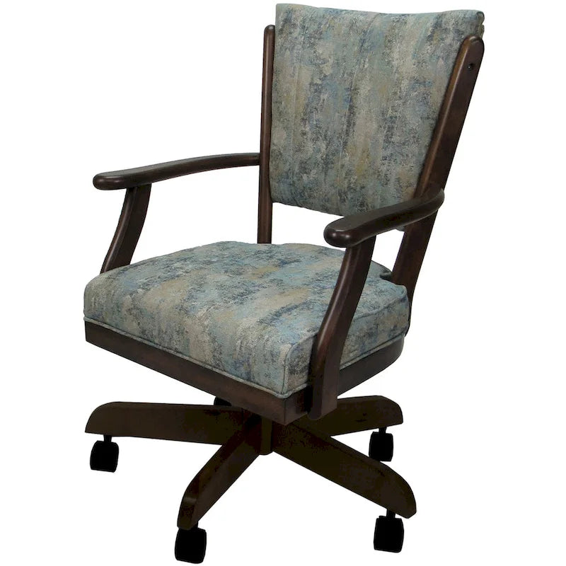 Classic Caster Solid Wood Dining Chair on Wheels - 39 inch High