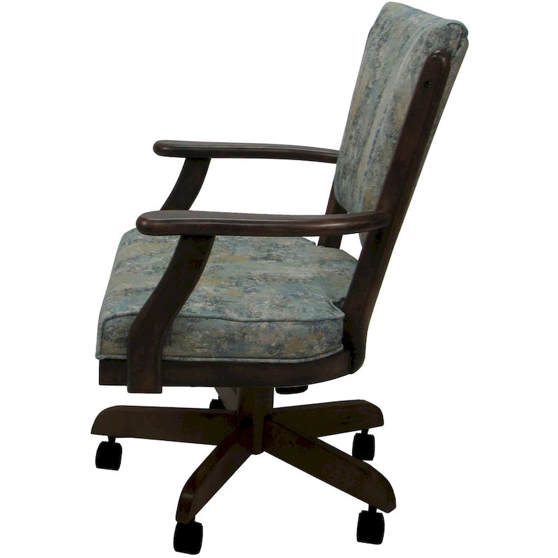 Classic Caster Solid Wood Dining Chair on Wheels - 39 inch High