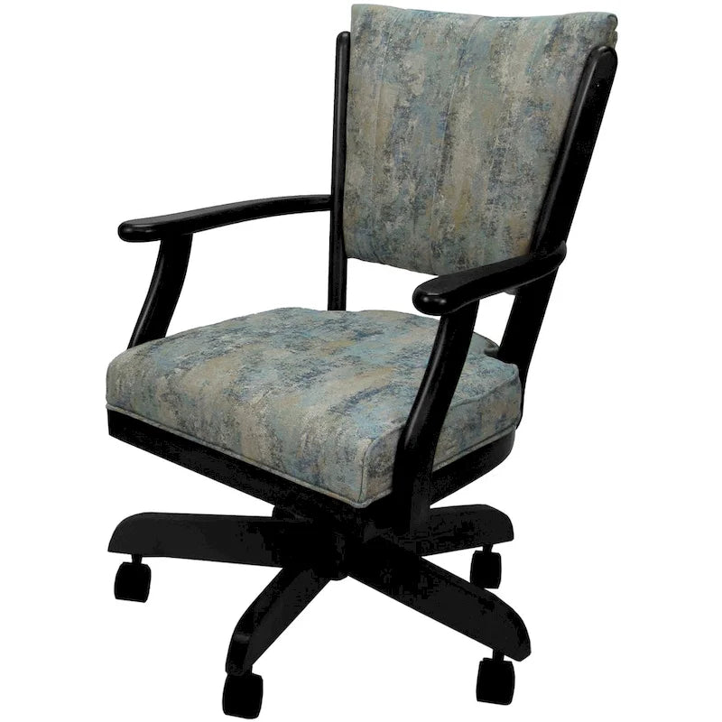 Classic Caster Solid Wood Dining Chair on Wheels - 39 inch High