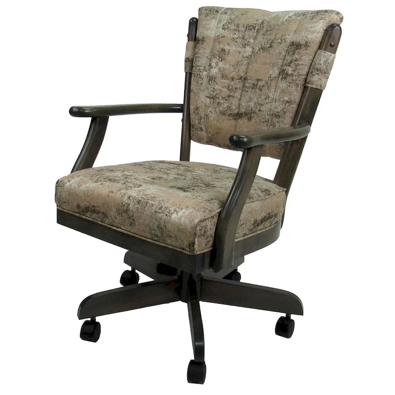 Classic Caster Solid Wood Dining Chair on Wheels - 39 inch High