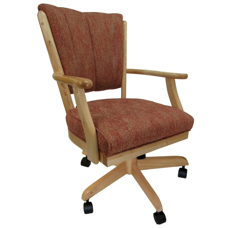 Classic Caster Solid Wood Dining Chair on Wheels - 39 inch High
