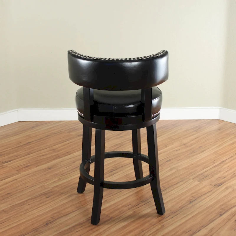 Swivel Faux Leather Upholstered Wood Counter Stool