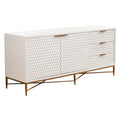 Origins by Alpine White Pearl Wood 64 Wide TV Console in White