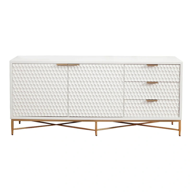 64 Wide TV Console in White