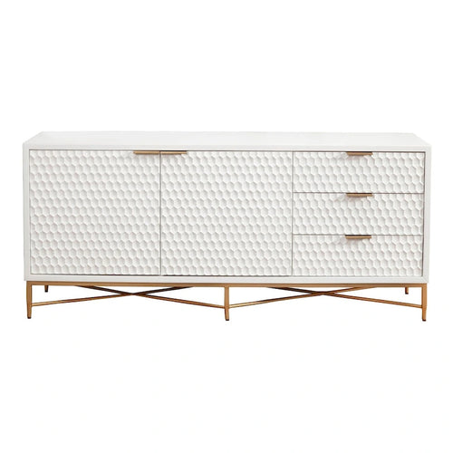 64 Wide TV Console in White