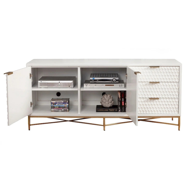 64 Wide TV Console in White