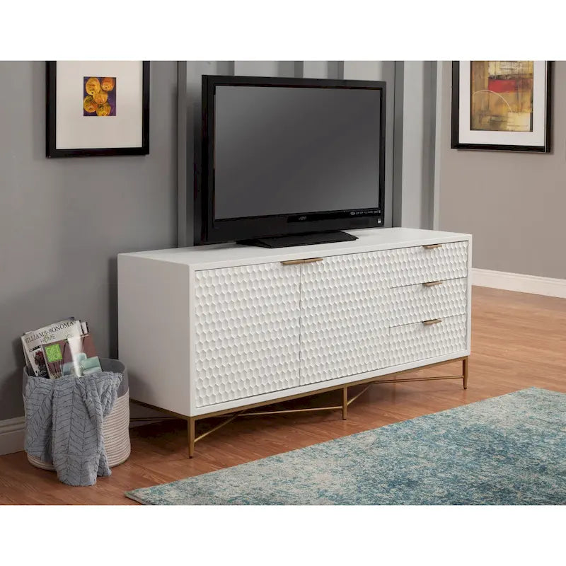 64 Wide TV Console in White